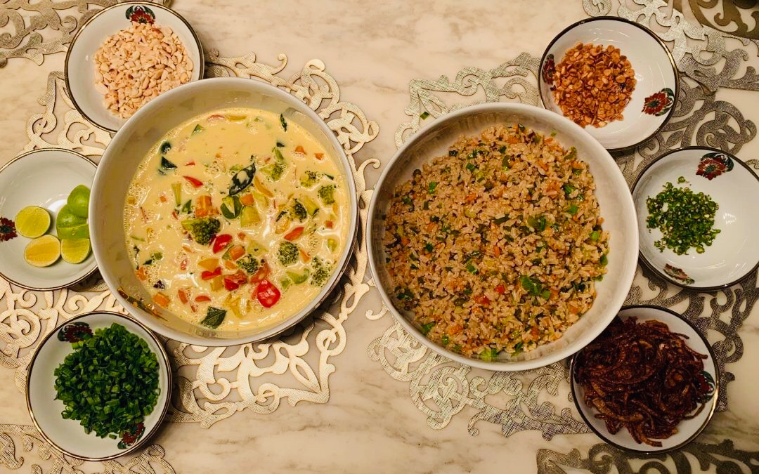 Khow Suey with Vegetable Rice By Asha Ranka